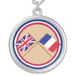 UK and France Crossed Flags necklaces
