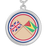 UK and Guyana Crossed Flags necklaces
