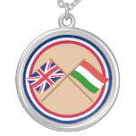 UK and Hungary Crossed Flags necklaces