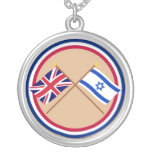 UK and Israel Crossed Flags necklaces