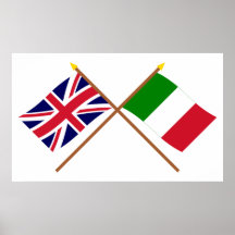 UK and Italy Crossed Flags Print