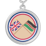 UK and Kenya Crossed Flags necklaces