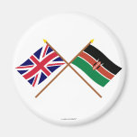 UK and Kenya Crossed Flags Magnets