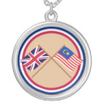 UK and Malaysia Crossed Flags necklaces