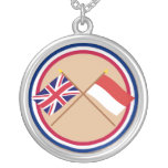 UK and Monaco Crossed Flags necklaces