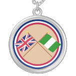 UK and Nigeria Crossed Flags necklaces