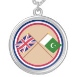 UK and Pakistan Crossed Flags necklaces