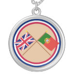 UK and Portugal Crossed Flags necklaces