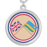 UK and Rwanda Crossed Flags necklaces