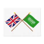 UK and Saudi Arabia Crossed Flags postcards
