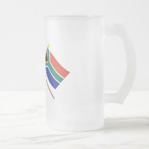 UK and South Africa Crossed Flags Coffee Mugs