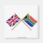 UK and South Africa Crossed Flags Fridge Magnet