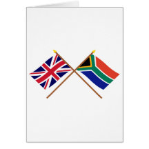 UK and South Africa Crossed Flags Greeting Card