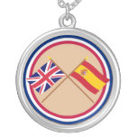 UK and Spain Crossed Flags necklaces
