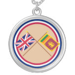 UK and Sri Lanka Crossed Flags necklaces