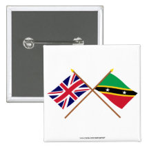 UK and St Kitts & Nevis Crossed Flags Pin