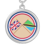 UK and Tanzania Crossed Flags necklaces