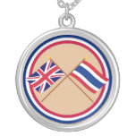 UK and Thailand Crossed Flags necklaces