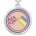 UK and Ukraine Crossed Flags necklaces