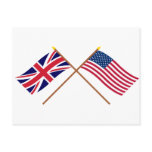 UK and United States Crossed Flags Post Card