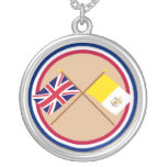 UK and Vatican City Crossed Flags necklaces