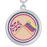 UK and Venezuela Crossed Flags necklaces