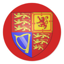 UK COAT OF ARMS ROUND STICKER
