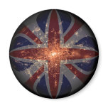 UK Fisheye Flag over London at Night magnets