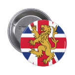 UK Flag Lion Pinback Buttons