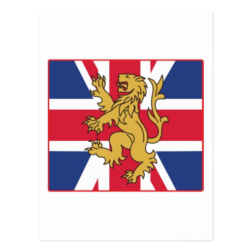 UK Flag Lion Postcard