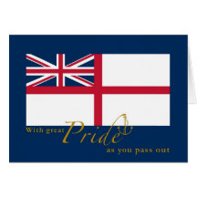 UK Navy Passing Out British White Ensign & Anchor Greeting Cards