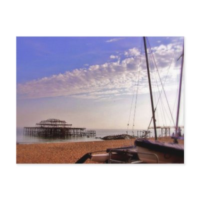 (UK) Old Brighton Pier Postcard by webgrrl