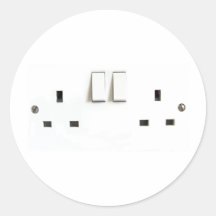 UK Socket design Round Stickers