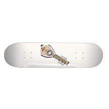 Ukelele, eight string, graphic image design skate board decks