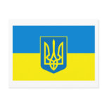 Ukraine Flag w COA Postcard