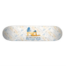 Ukrainian Girl Silhouette Flag Skateboard