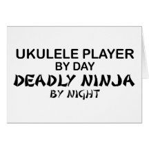 Ukulele Deadly Ninja by Night Greeting Card