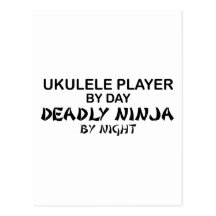 Ukulele Deadly Ninja by Night Post Card