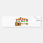 Ukulele Flowers Bumper Sticker