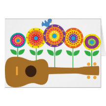 Ukulele Flowers Card