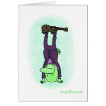 Ukulele Headstand Greeting Cards