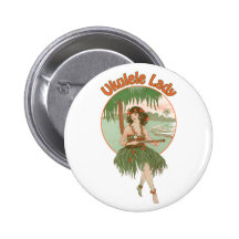 Ukulele Lady #1 Button