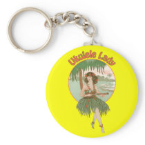 Ukulele Lady #1 Keychain