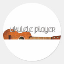 Ukulele Player Magazine Logo Round Stickers