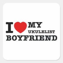 Ukulelist Boyfriend Designs Square Stickers