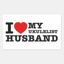 Ukulelist Husband Designs Rectangle Sticker