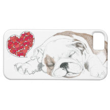 Ulises: corazones para el bulldog iPhone 5 funda
