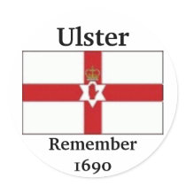 Ulster Flag, Ulster, Remember1690 Round Stickers