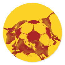 Ulta hot Spanish Running of the bulls soccer gifts Round Sticker