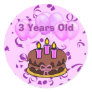 Ultra Cute 3 Years Old Birthday Cake Stickers